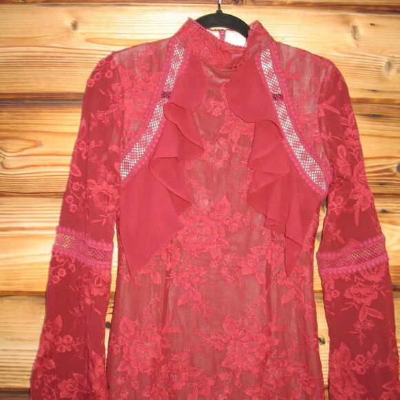 REVOLVE Winona Sorrento Red Lace Dress - Picture 4 of 10